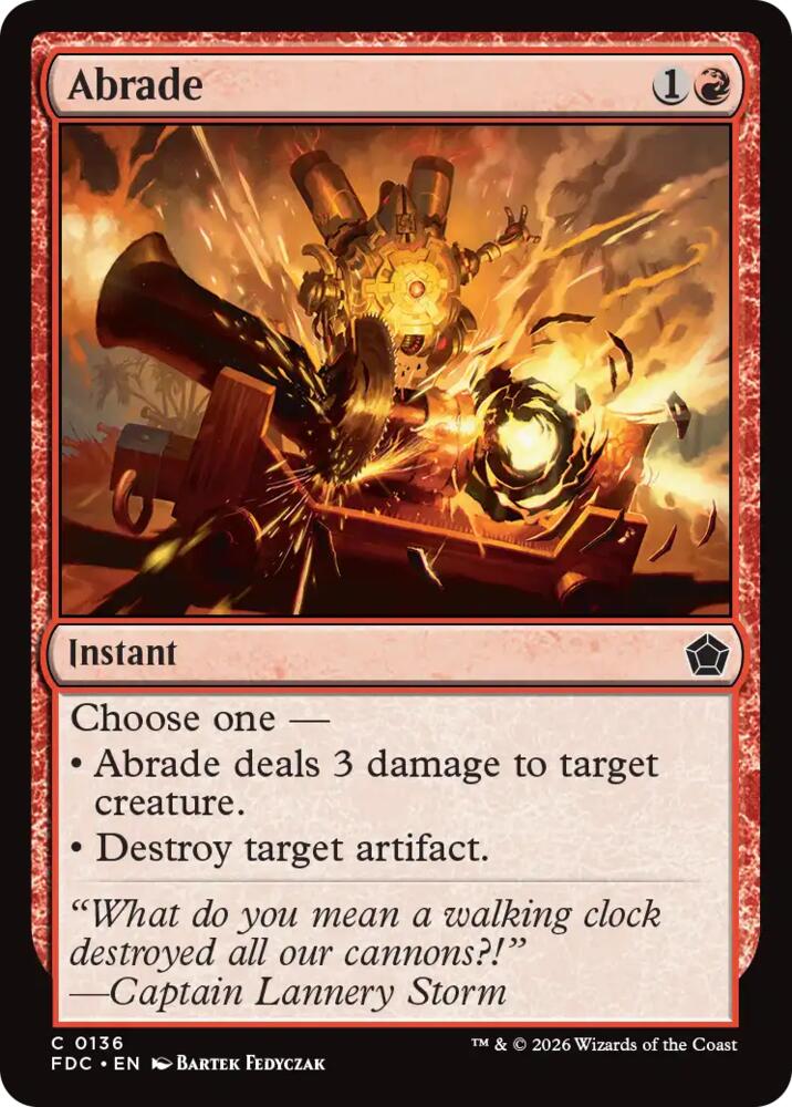 Abrade 136 card from Commander: Foundations