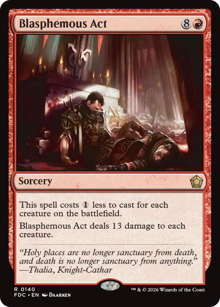 Blasphemous Act 140 card from Commander: Foundations