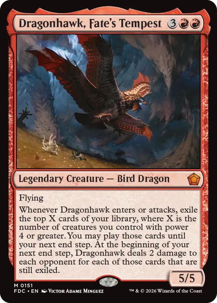 Dragonhawk, Fate's Tempest 151 card from Commander: Foundations