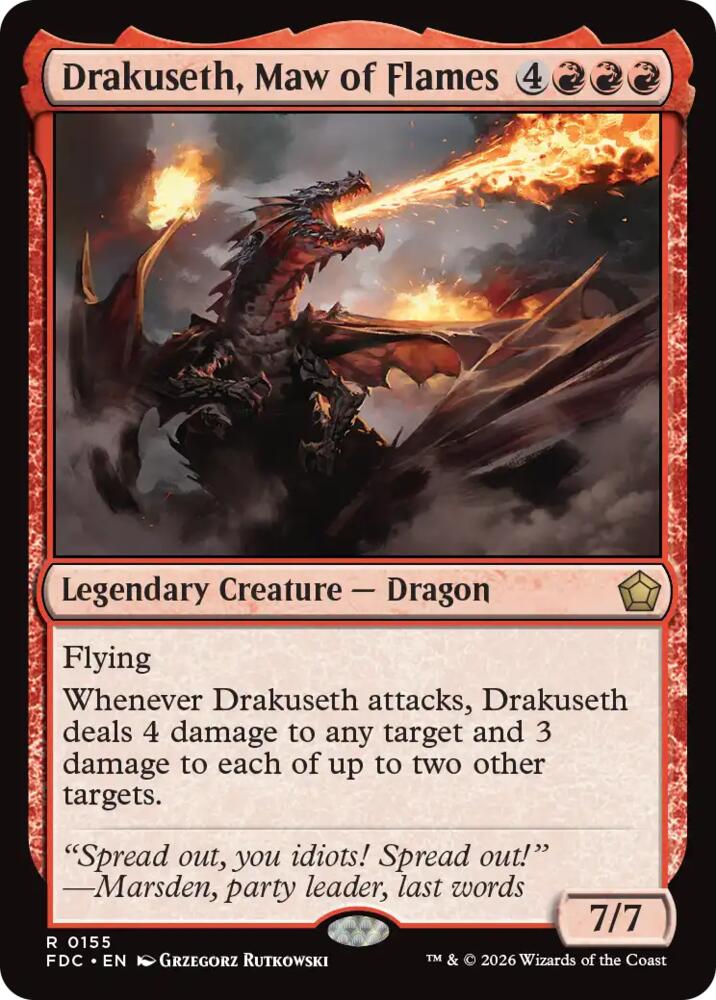 Drakuseth, Maw of Flames 155 card from Commander: Foundations