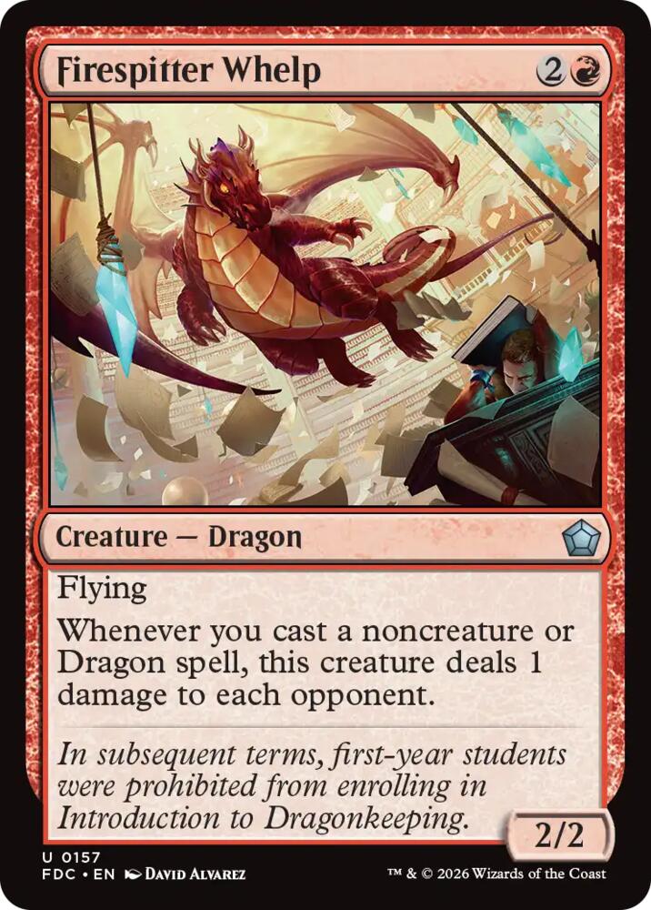 Firespitter Whelp 157 card from Commander: Foundations