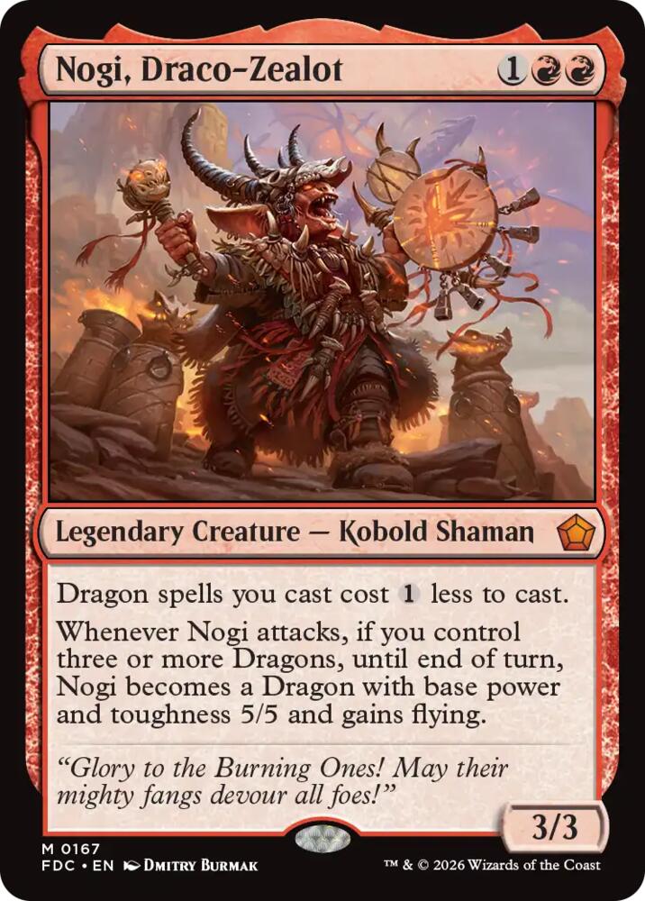 Nogi, Draco-Zealot 167 card from Commander: Foundations