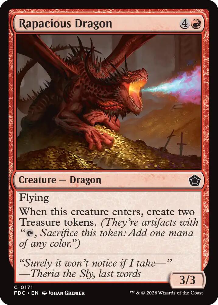 Rapacious Dragon 171 card from Commander: Foundations