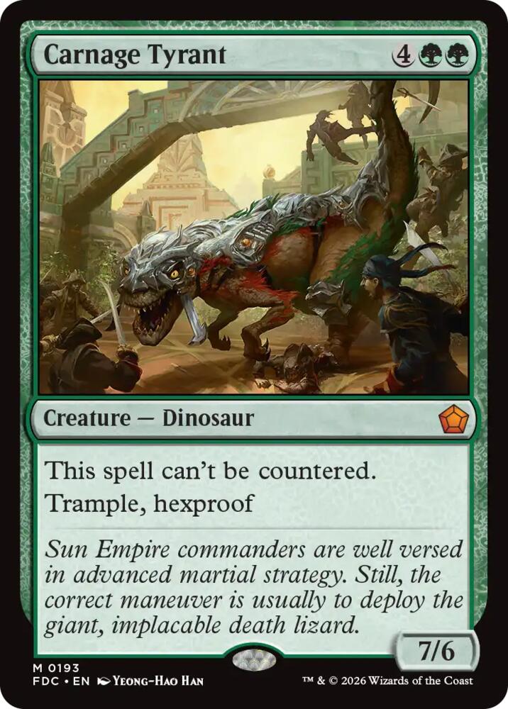 Carnage Tyrant 193 card from Commander: Foundations