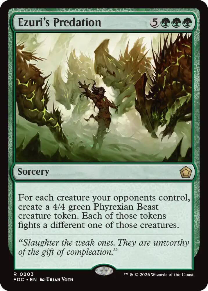 Ezuri's Predation 203 card from Commander: Foundations