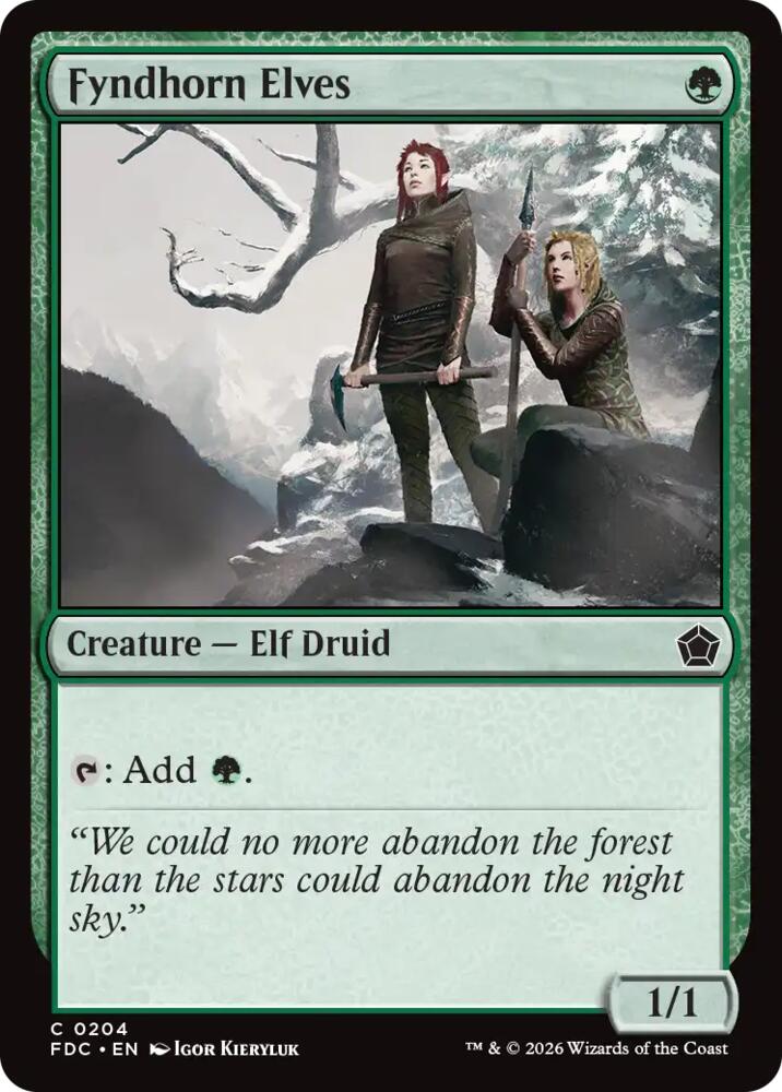 Fyndhorn Elves 204 card from Commander: Foundations