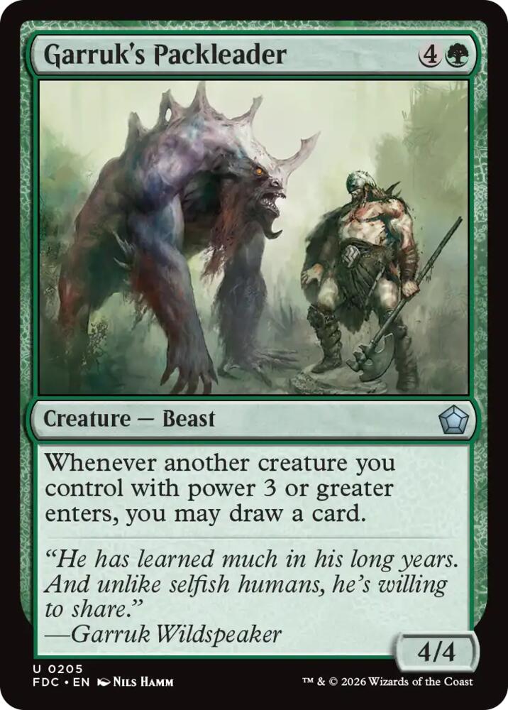 Garruk's Packleader 205 card from Commander: Foundations