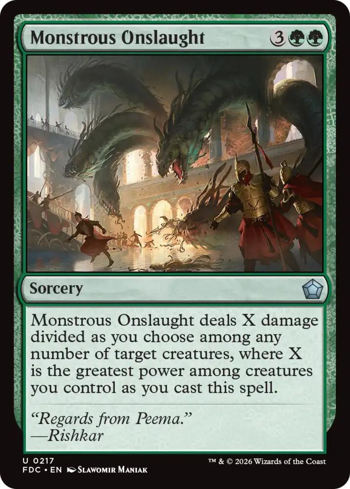 Monstrous Onslaught 217 card from Commander: Foundations