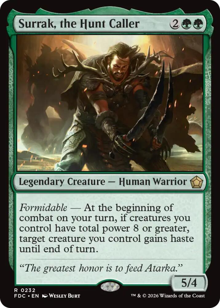 Surrak, the Hunt Caller 232 card from Commander: Foundations