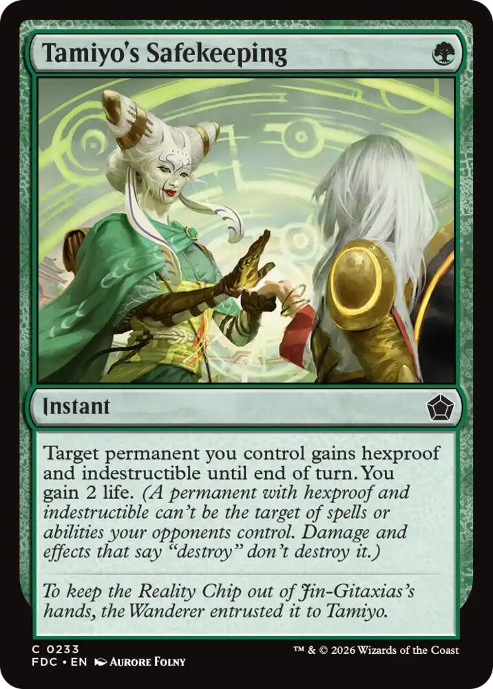 Tamiyo's Safekeeping 233 card from Commander: Foundations
