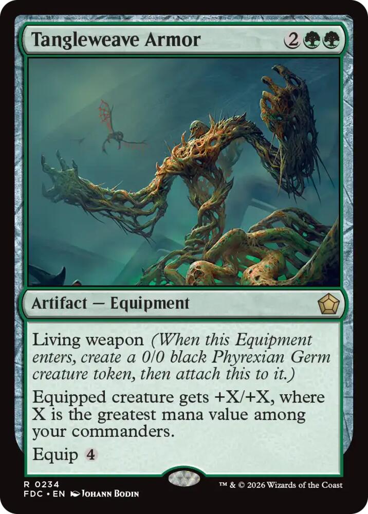 Tangleweave Armor 234 card from Commander: Foundations