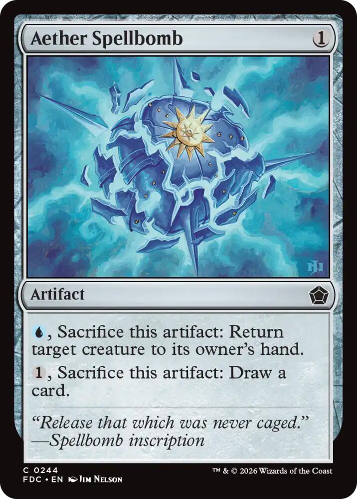Aether Spellbomb 244 card from Commander: Foundations