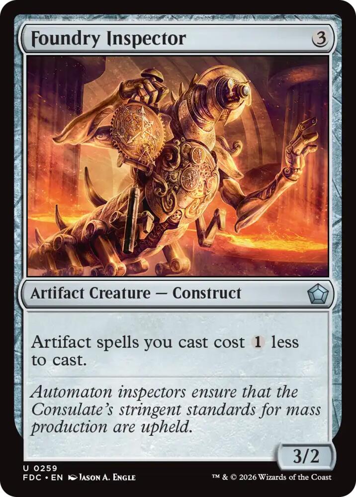 Foundry Inspector 259 card from Commander: Foundations