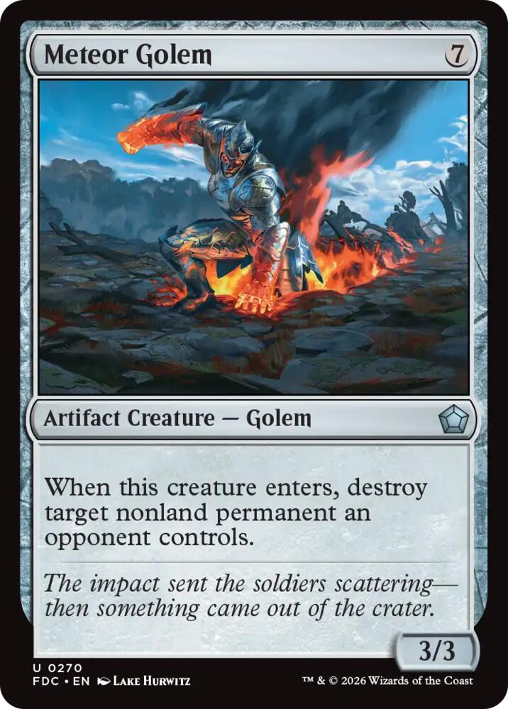 Meteor Golem 270 card from Commander: Foundations