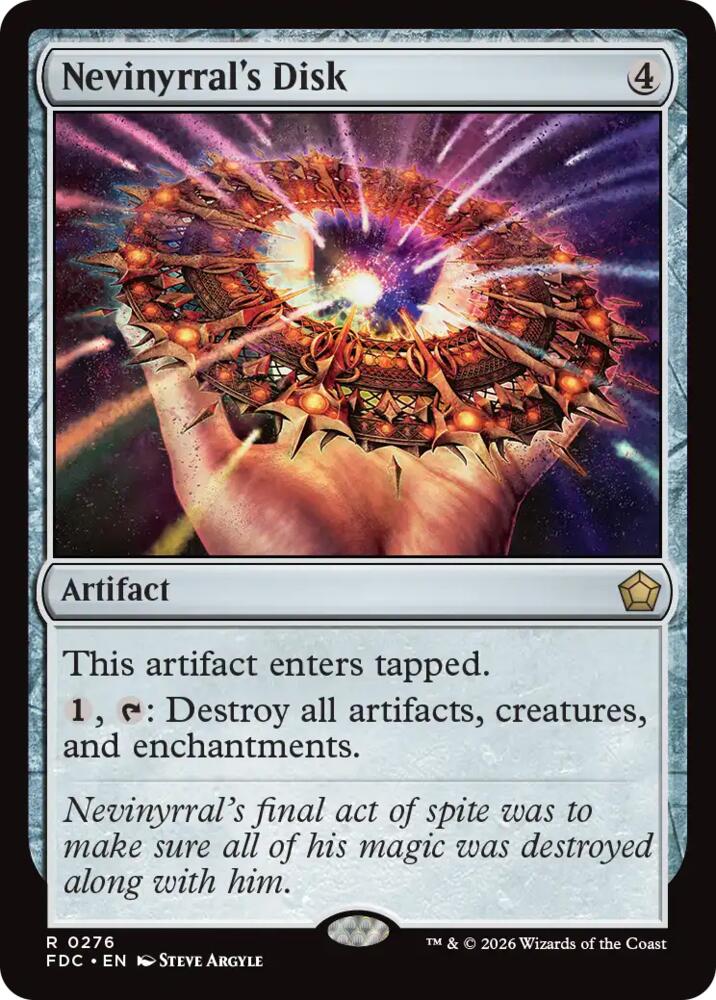 Nevinyrral's Disk 276 card from Commander: Foundations