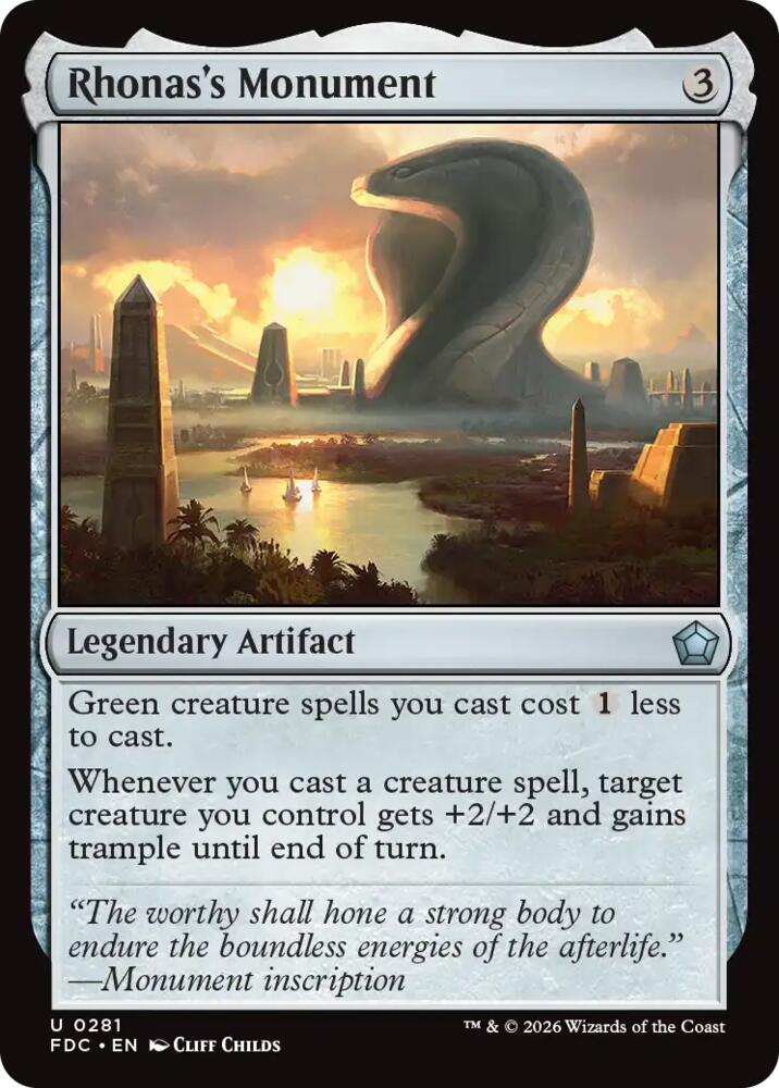 Rhonas's Monument 281 card from Commander: Foundations