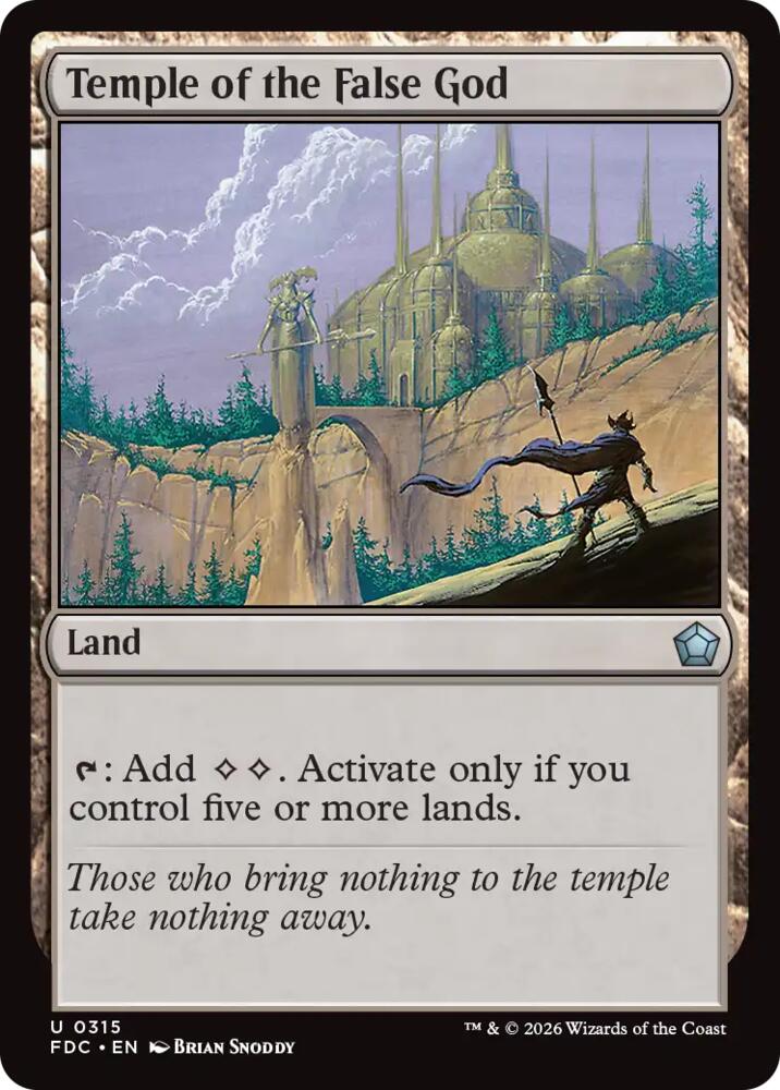 Temple of the False God 315 card from Commander: Foundations