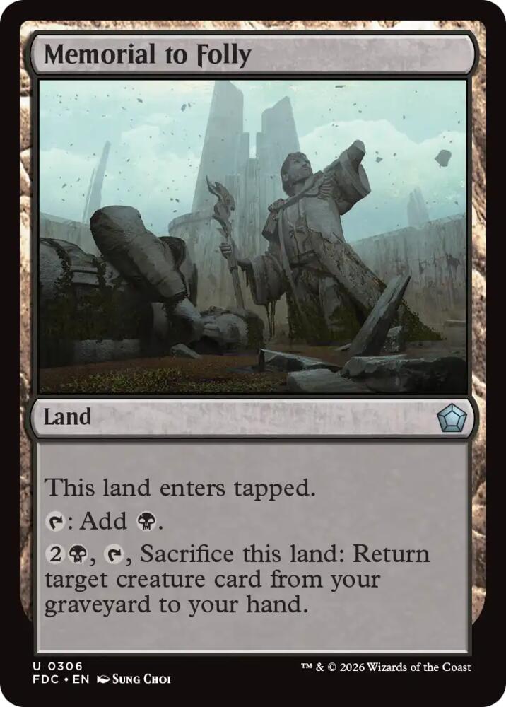 Memorial to Folly 306 card from Commander: Foundations