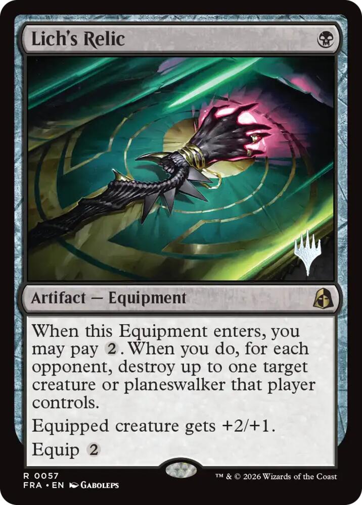 Lich's Relic 57 card from Promo Pack: Reality Fracture