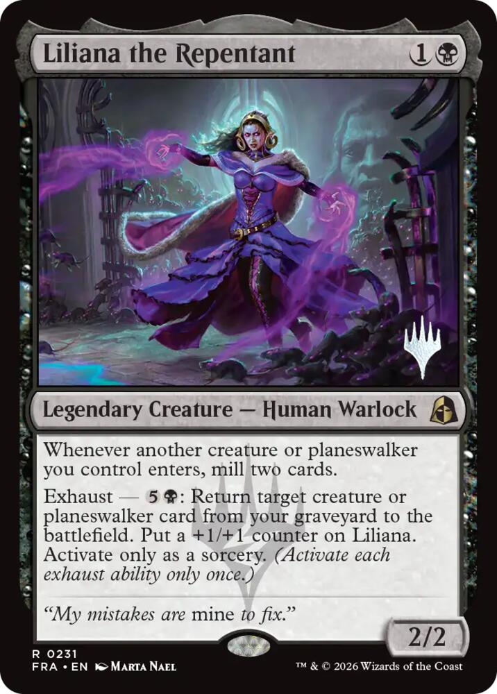 Liliana the Repentant 231 card from Promo Pack: Reality Fracture