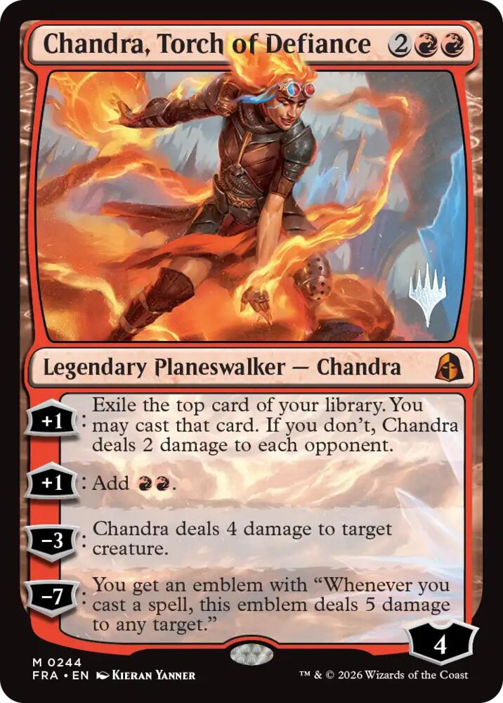 Chandra, Torch of Defiance 244 card from Promo Pack: Reality Fracture
