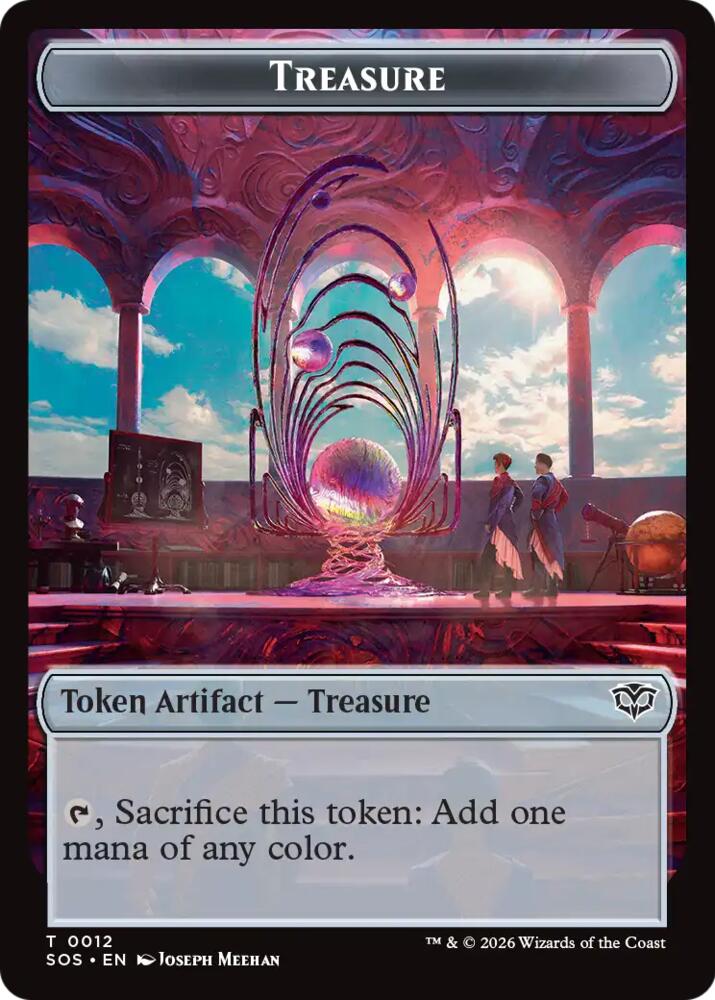 Treasure // Clue Token Double-Sided Token 12 // 14 card from Secrets of Strixhaven