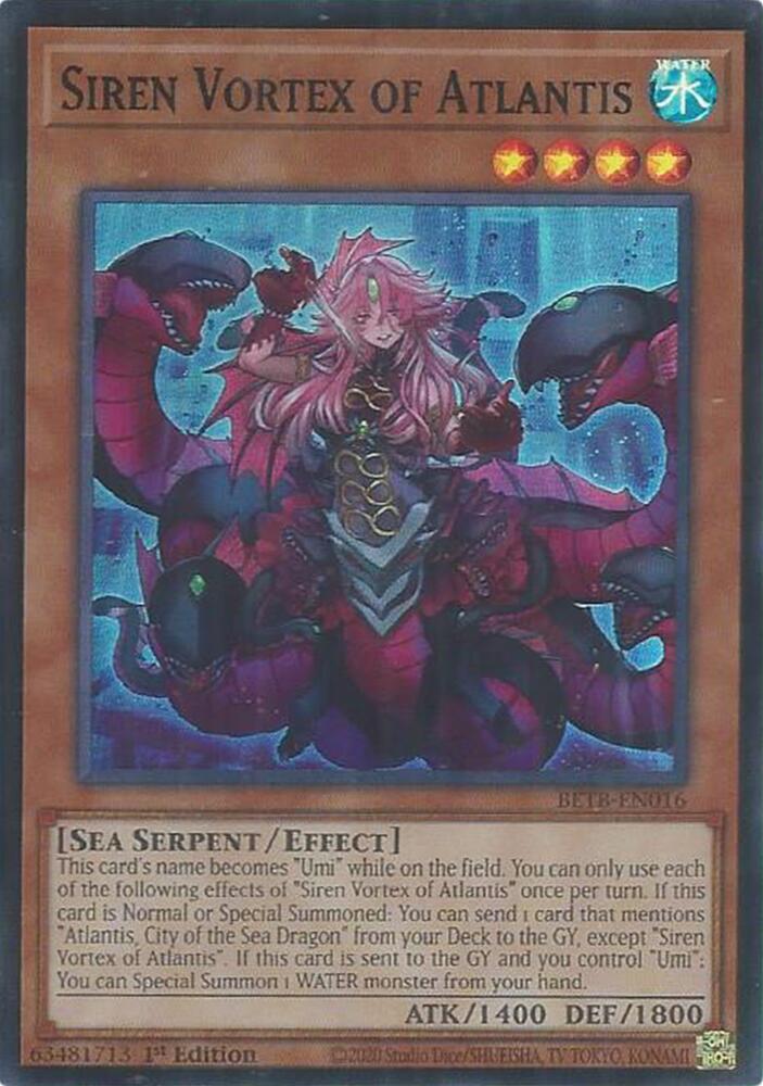 Siren Vortex of Atlantis BETB-EN016 card from Beyond the Brave