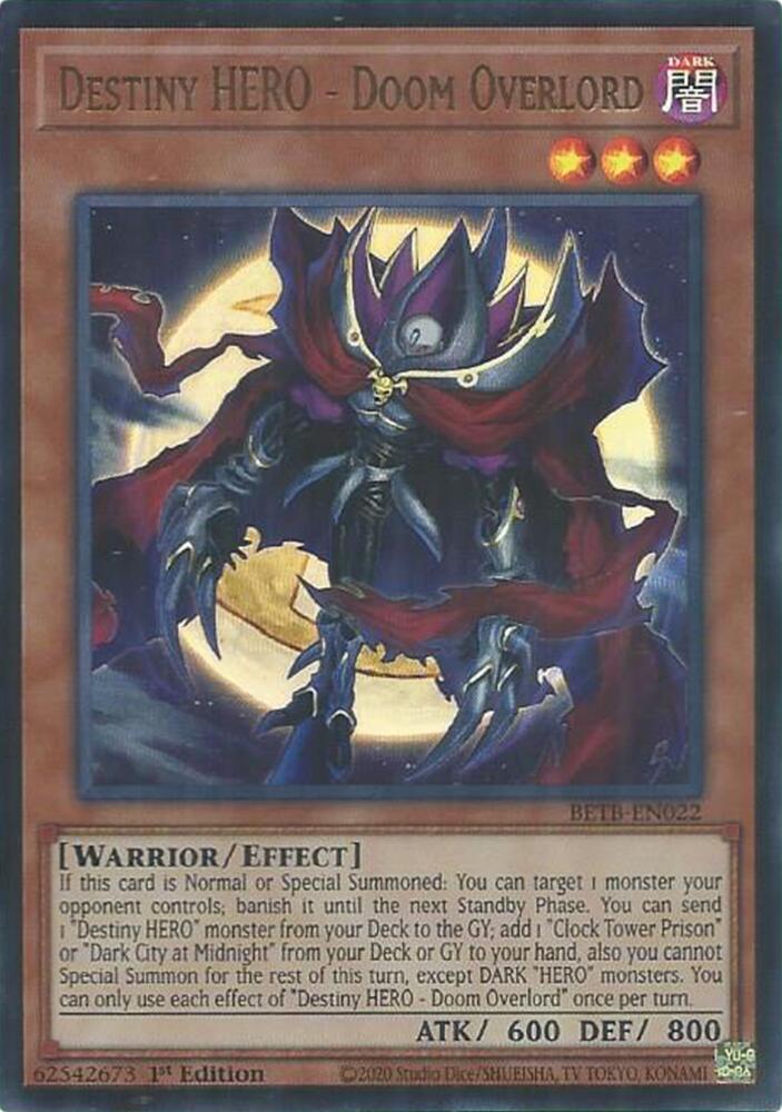 Destiny HERO - Doom Overlord BETB-EN022 card from Beyond the Brave