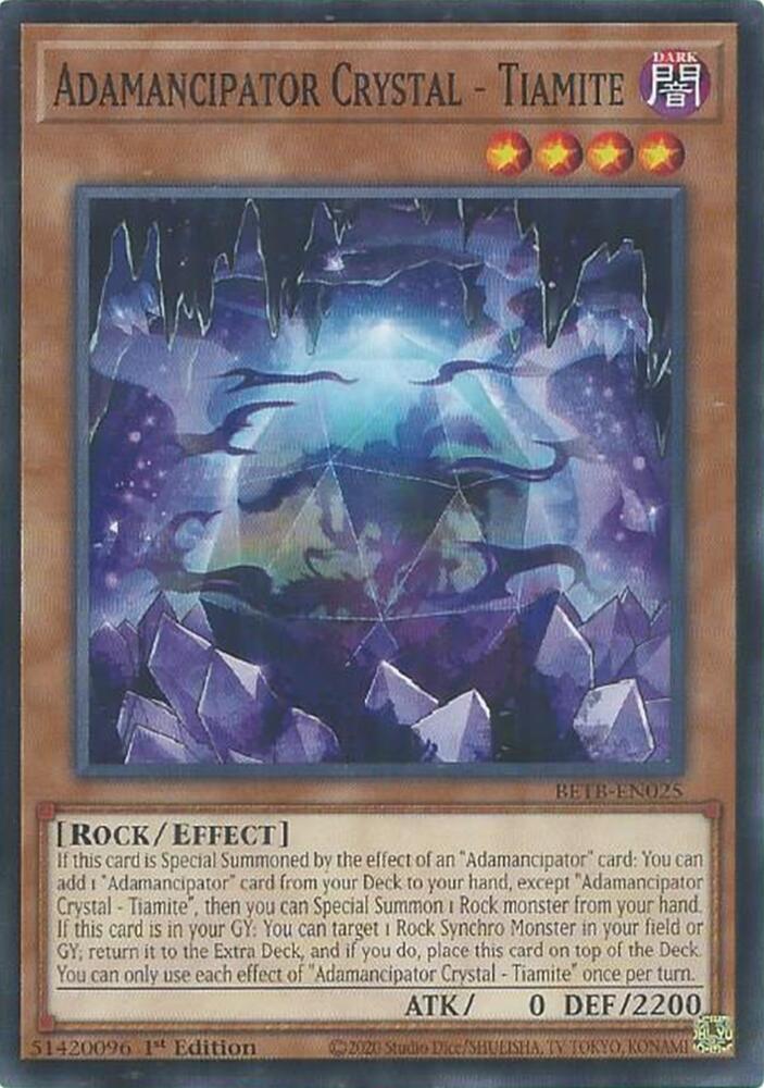 Adamancipator Crystal - Tiamite BETB-EN025 card from Beyond the Brave