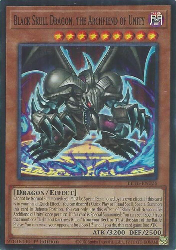 Black Skull Dragon, the Archfiend of Unity BETB-EN026 card from Beyond the Brave