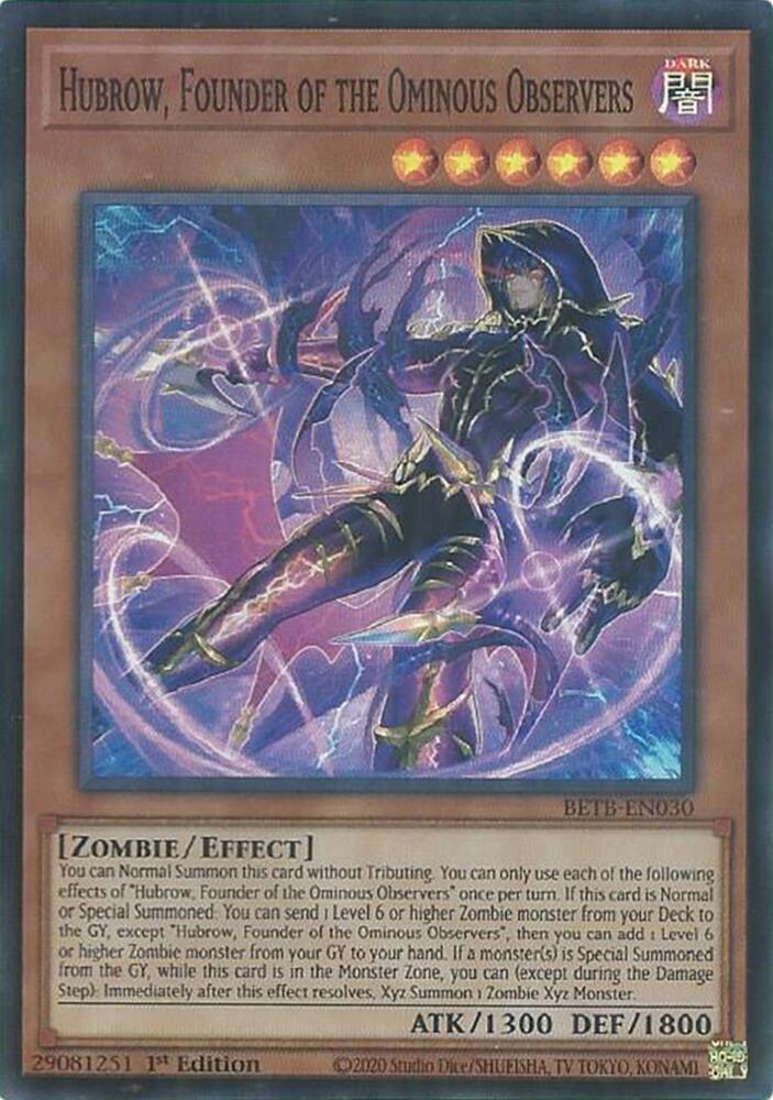Hubrow, Founder of the Ominous Observers BETB-EN030 card from Beyond the Brave