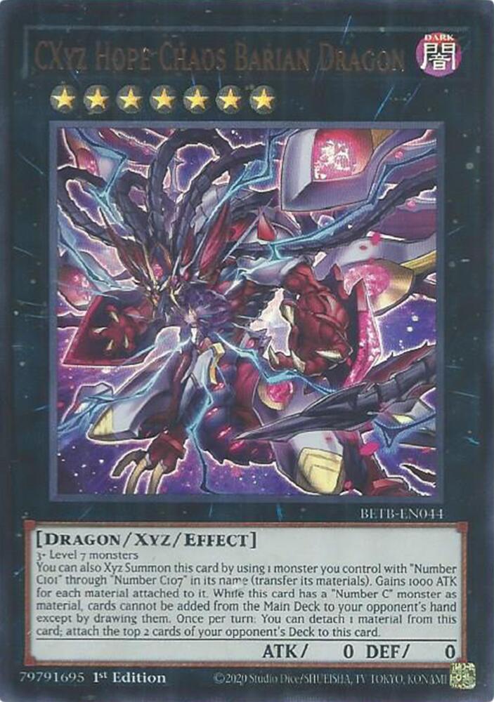 CXyz Hope Chaos Barian Dragon BETB-EN044 card from Beyond the Brave