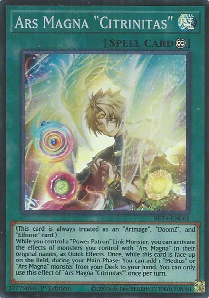 Ars Magna "Citrinitas" BETB-EN061 card from Beyond the Brave
