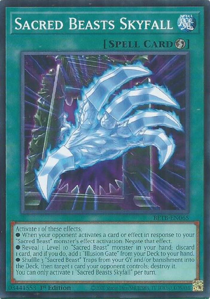 Sacred Beasts Skyfall BETB-EN065 card from Beyond the Brave