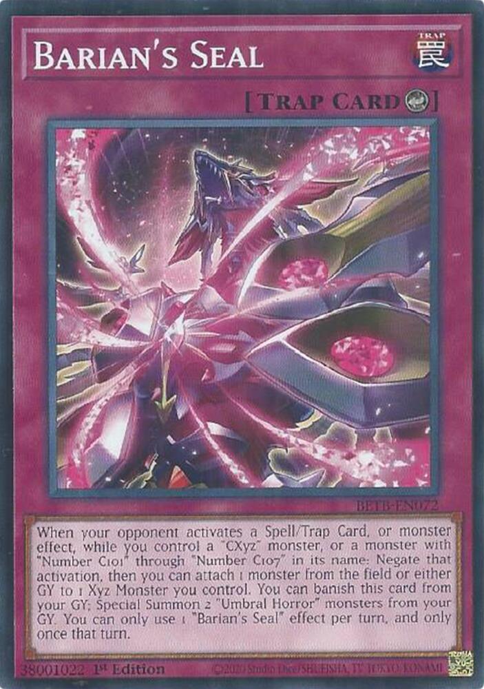 Barian's Seal BETB-EN072 card from Beyond the Brave