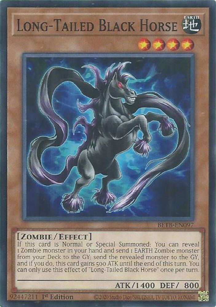 Long-Tailed Black Horse BETB-EN097 card from Beyond the Brave