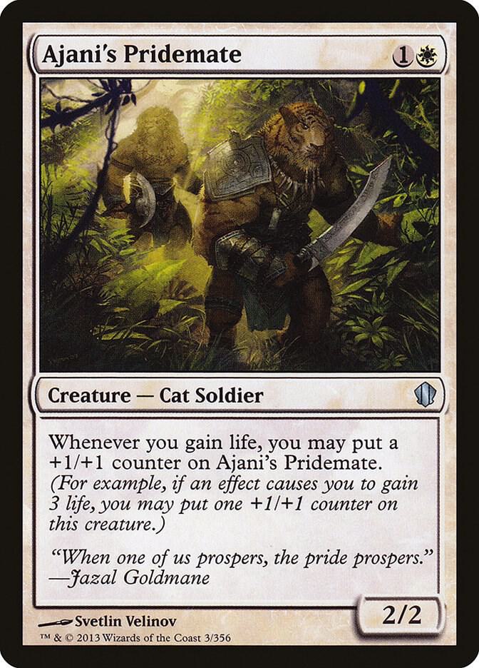 Ajani's Pridemate 3 card from Commander 2013