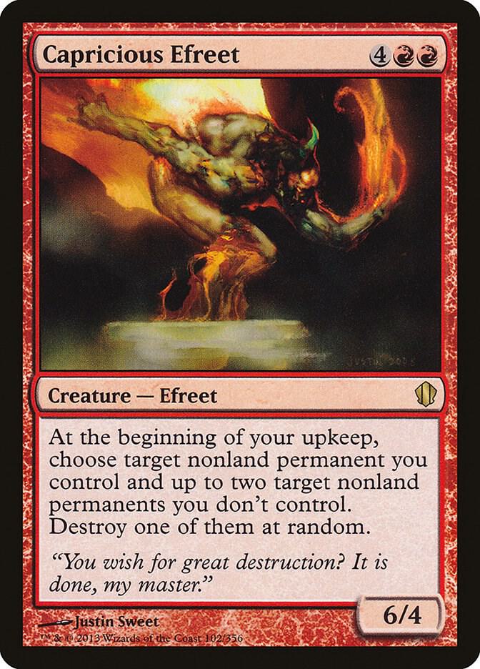 Capricious Efreet 102 card from Commander 2013
