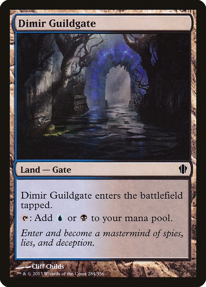 Dimir Guildgate 284 card from Commander 2013