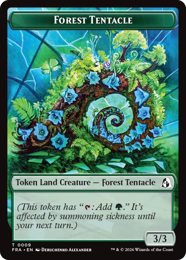 Forest Tentacle // Beast Double-Sided Token 9 // 8 card from Reality Fracture