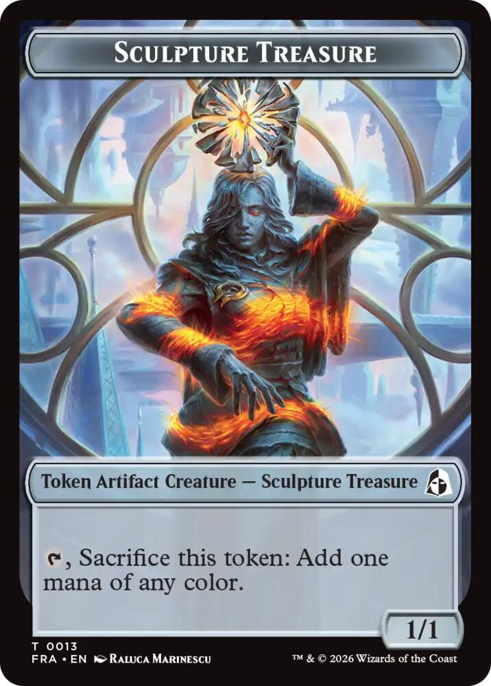 Sculpture Treasure // Beast Double-Sided Token 13 // 8 card from Reality Fracture