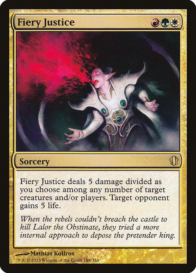 Fiery Justice 188 card from Commander 2013