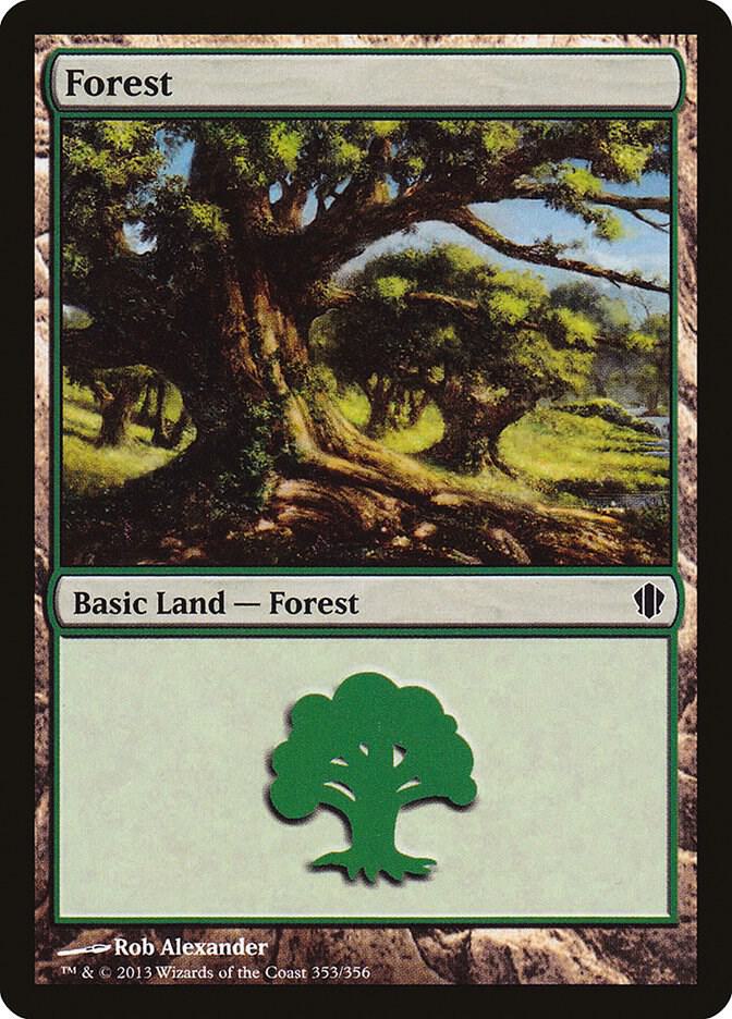 Forest 353 card from Commander 2013