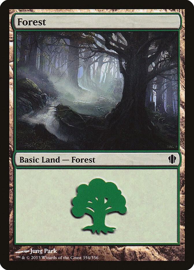 Forest 354 card from Commander 2013