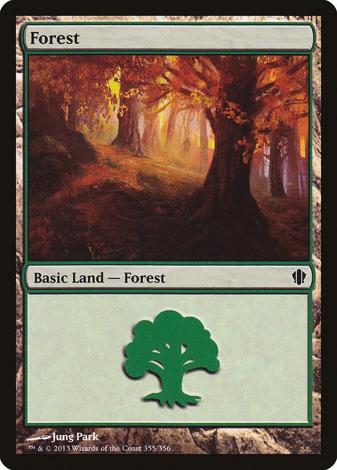 Forest 355 card from Commander 2013