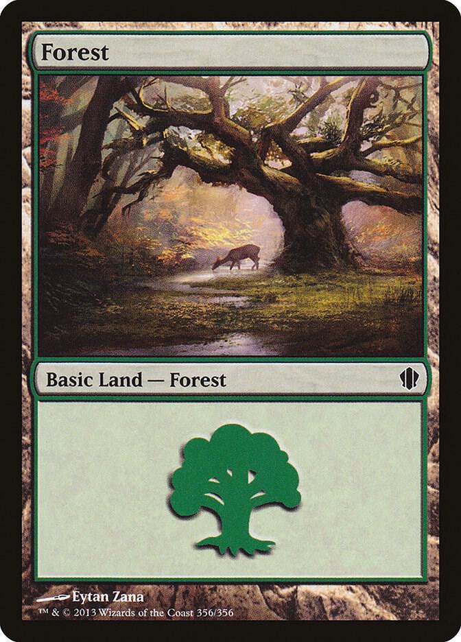 Forest 356 card from Commander 2013
