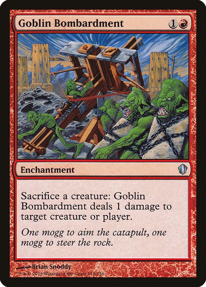 Goblin Bombardment 110 card from Commander 2013
