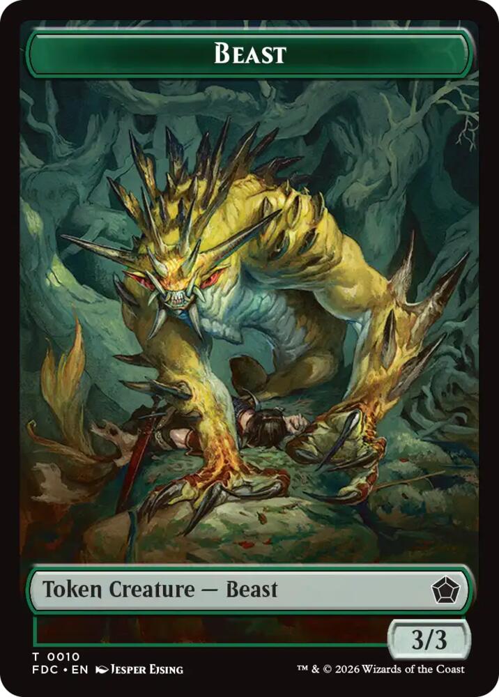 Beast // Phyrexian Beast Double-Sided Token 10 // 11 card from Commander: Foundations
