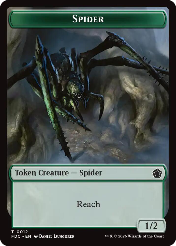 Spider // Phyrexian Beast Double-Sided Token 12 // 11 card from Commander: Foundations