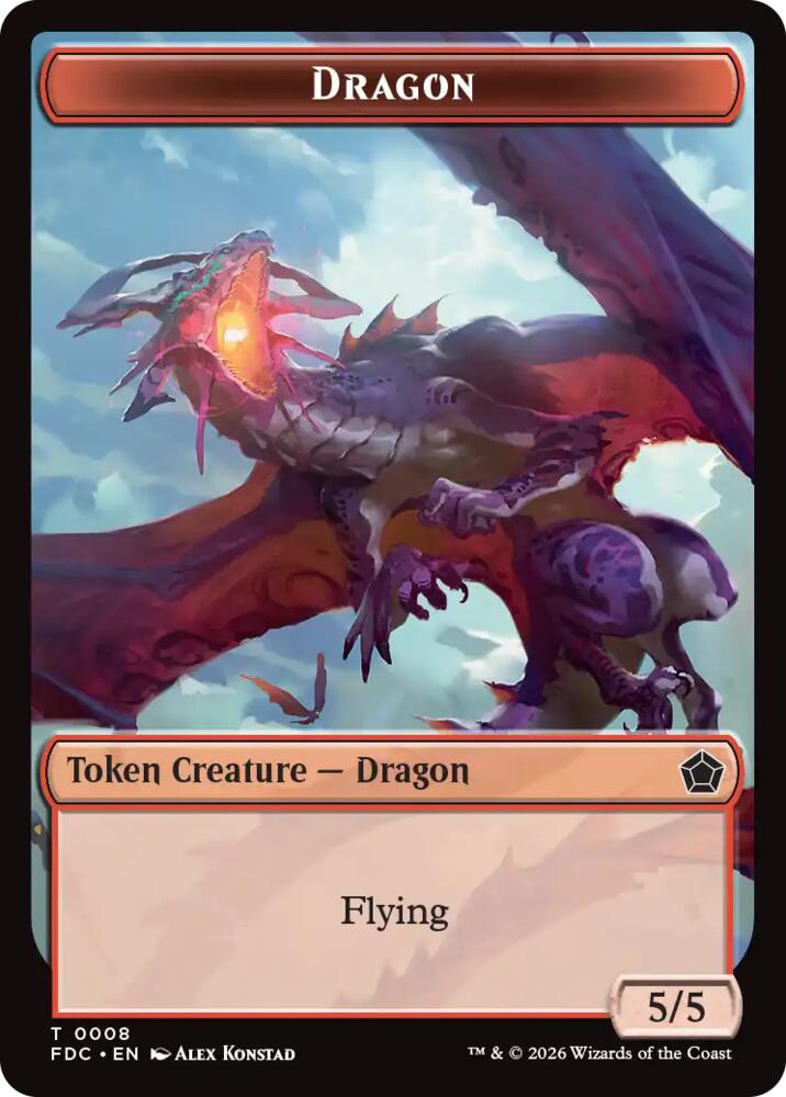 Dragon (0008) // Treasure Double-Sided Token 8 // 16 card from Commander: Foundations